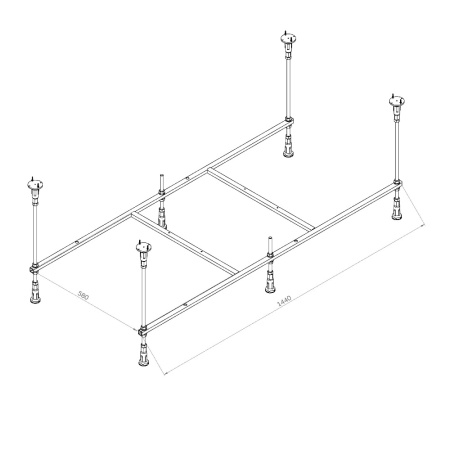 W94A-150-070W-R X-Joy Каркас для ванн 150х70