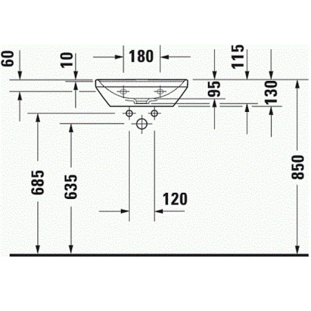 Раковина Duravit D-Neo 45 0738450041 Белая