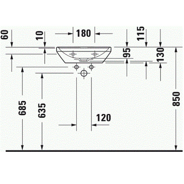 Раковина Duravit D-Neo 45 0738450041 Белая