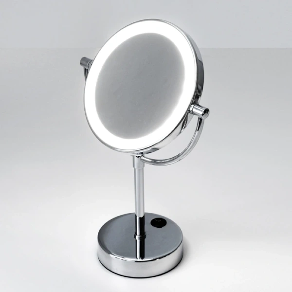Зеркало WasserKraft K-1005 с LED-подсветкой двухстороннее, стандартное и с 3-х кратным увеличением