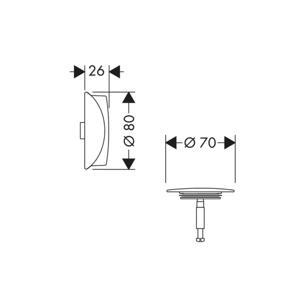 Внешняя часть слива-перелива Hansgrohe Flexaplus 58185140