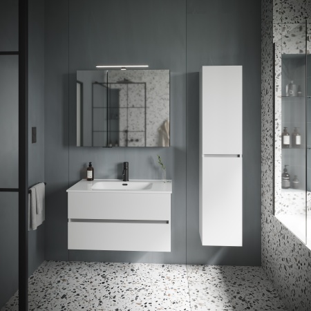 UR90W Тумба без раковины для раковины SANCOS подвесная URBAN 2я 90 бел.глянец