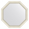 Зеркало настенное Octagon EVOFORM в багетной раме белый с серебром, 71х71 см, BY 7432