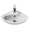 Раковина подвесная Santek "Ирис" WH11.0.514, фаянс, четверть круга, отверстие под слив-перелив