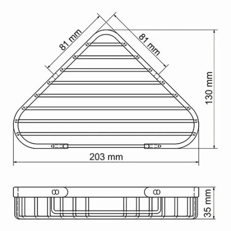 Полка WasserKraft K-733WHITE металлическая