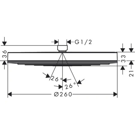 Верхний душ Hansgrohe Pulsify 260 1jet 24140700