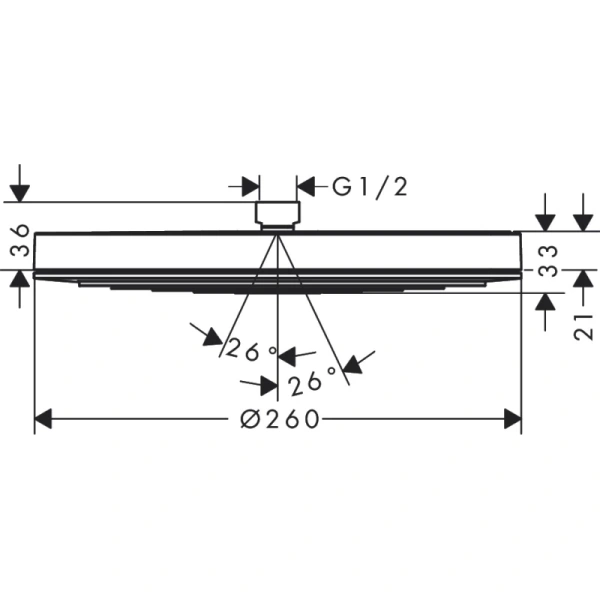 Верхний душ Hansgrohe Pulsify 260 1jet 24140700