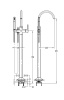 Смеситель для ванны CEZARES Eco-VDP-Boron, латунь, золотой, напольный