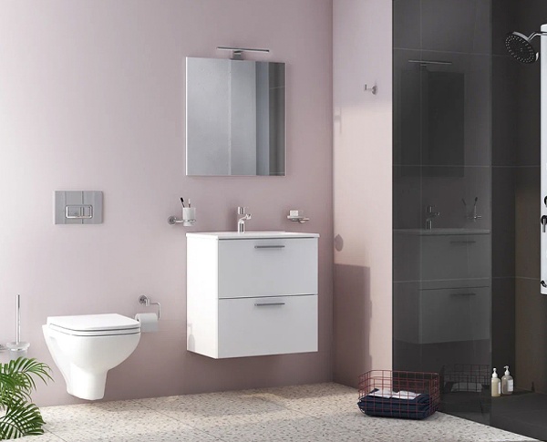 Комплект мебели для ванной Vitra Mia 60 75021 подвесной Белый глянцевый