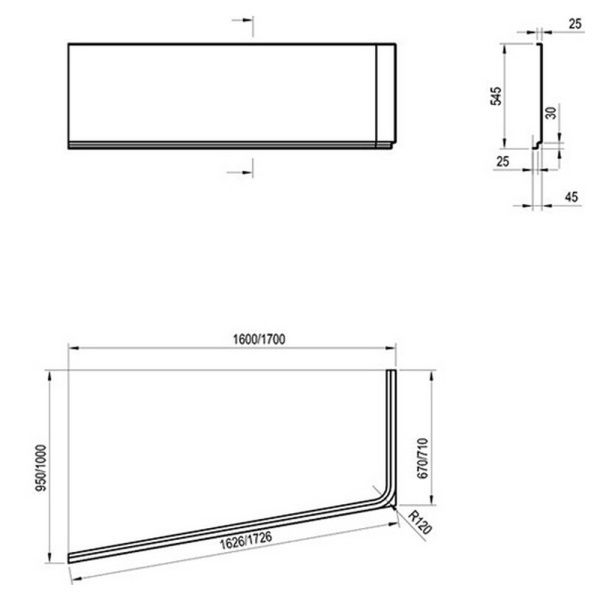 Передняя панель Ravak A для ванны Ravak 10° 160 P CZ84100A00