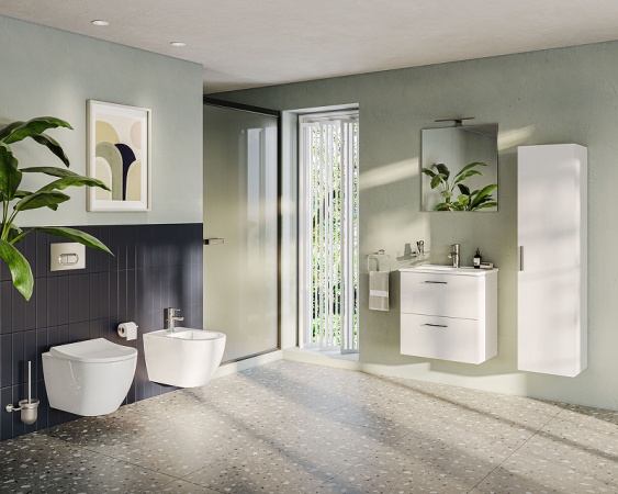 Комплект мебели для ванной Vitra Mia 60 75021 подвесной Белый глянцевый