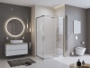 Душевой поддон из искусственного мрамора в комплекте с сифоном BelBagno UNO TRAY-MR-UNO-AH-140/80-35-W-CR
