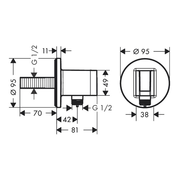 Шланговое подключение Hansgrohe FixFit S 26888990 Полированное золото