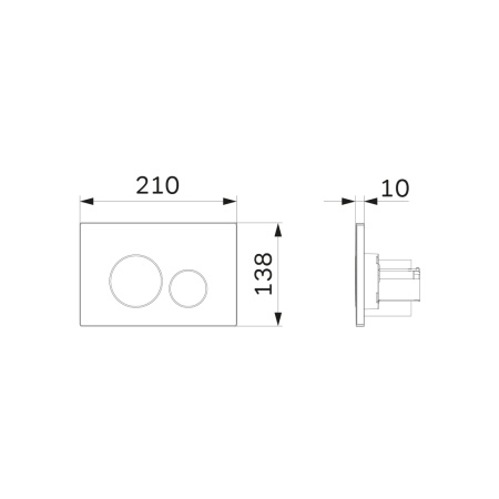I049051 Pro L, клавиша для инсталляции пневматическая, пластик, глянцевый хром