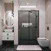Дверь в нишу 100.K33.05.130.21.10 Style (130*195) черный матовый, стекло тонированное, 1 место