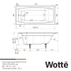 Ванна Wotte Forma, чугун, глянцевая, противоскользящее дно, 150x70х50 см