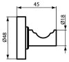 Крючок Ideal Standard IOM A9115XG одинарный, черный матовый