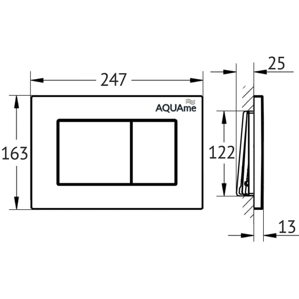 AQM4102CR Панель смыва AQUAme, хром