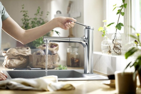 Смеситель для кухни Hansgrohe Zesis M33 74801670 Черный матовый