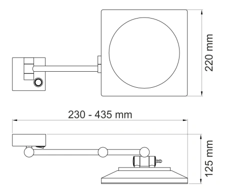 Зеркало WasserKraft K-1008 с LED-подсветкой, 3-х кратным увеличением
