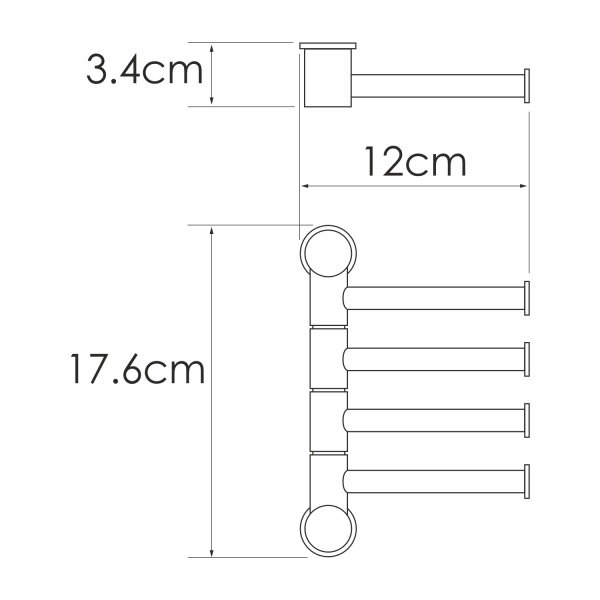 K-1054NICKEL Держатель полотенец четверной