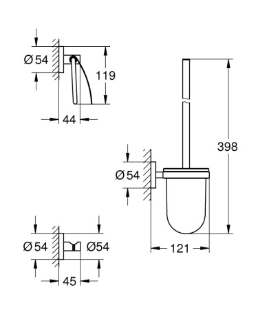 Набор аксессуаров для ванной Grohe Essentials 40407001 Хром