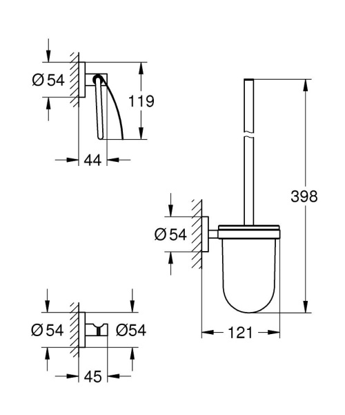 Набор аксессуаров для ванной Grohe Essentials 40407001 Хром