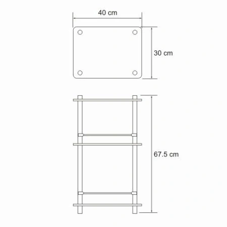 Полка WasserKraft K-4033 напольная тройная
