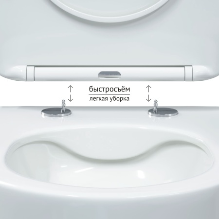 Унитаз BERGES подвесной VENTAS Rimless 49 см, сиденье дюропласт Ventas Slim SO, микролифт, быстросъём