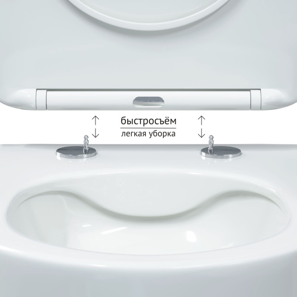 Унитаз BERGES подвесной VENTAS Rimless 49 см, сиденье дюропласт Ventas Slim SO, микролифт, быстросъём