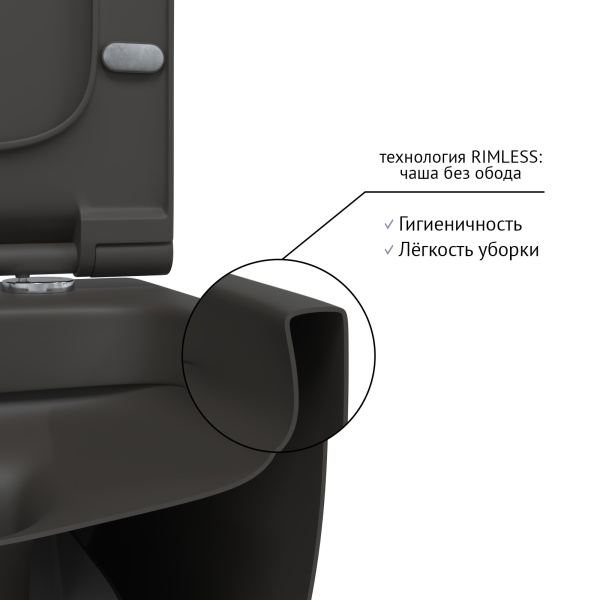 EGO XL, матовый антрацит, микролифт, быстросъёмное