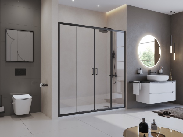 Душевой поддон из искусственного мрамора в комплекте с сифоном BelBagno UNO TRAY-MR-UNO-AH-160/80-35-W-CR
