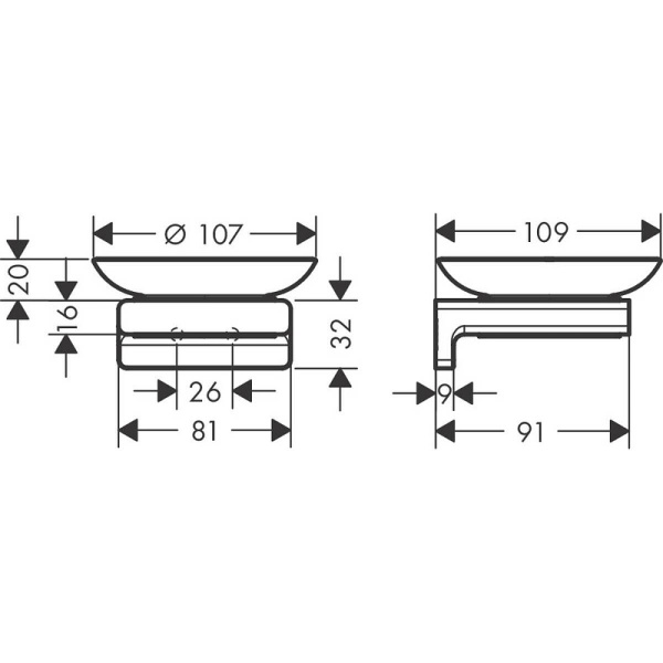 Мыльница Hansgrohe AddStoris 41746340 Черный