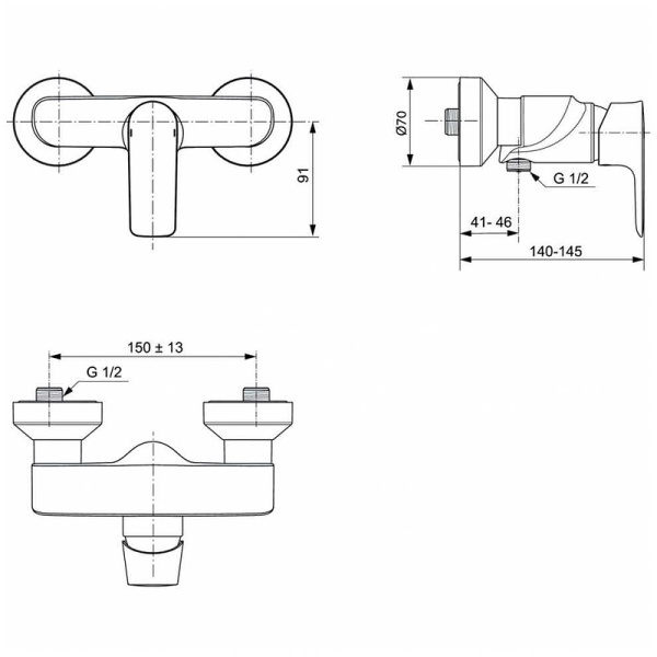 Смеситель для душа Ideal Standard Connect Air A7032AA Хром