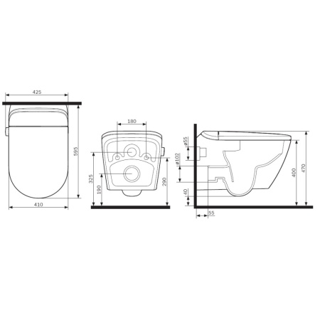 CCC301700SC Sensation подвесной унитаз с интегрированным электронным биде TouchReel