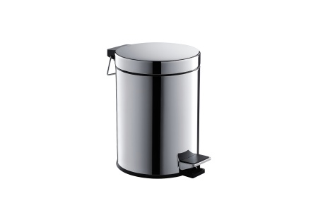 Корзина для мусора с педалью, 5л AQUATEK, полир. хром AQ4991CR