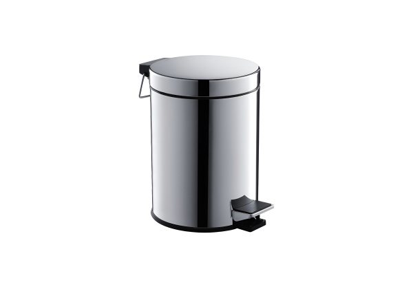 Корзина для мусора с педалью, 5л AQUATEK, полир. хром AQ4991CR