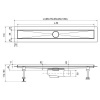 Душевой лоток Timo Drain System 60 DS230206/17 с решеткой Золото матовое / под плитку