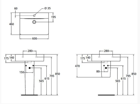 Раковина Ideal Standard Connect Cube 60 E794501 Euro White