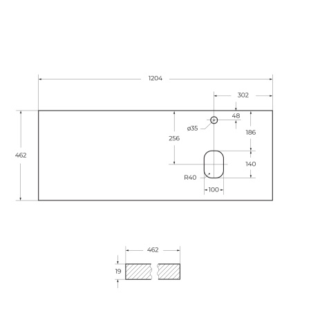 Столешница из МДФ BelBagno EK-120-AS-BL-R Bianco Lucido